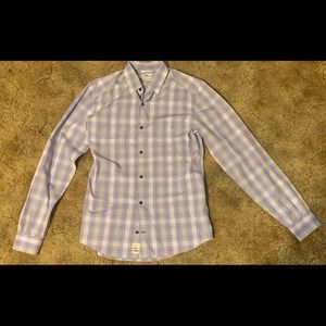 Lacoste modern fit dress shirt purple and white